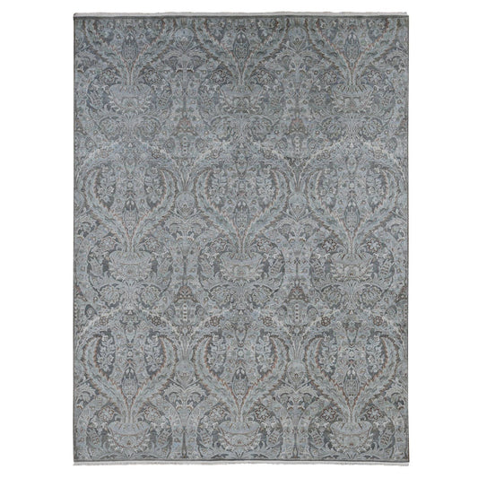 Oushak And Peshawar Wool Hand Knotted Rug Grey No Border 9.0X12.2 -O087073