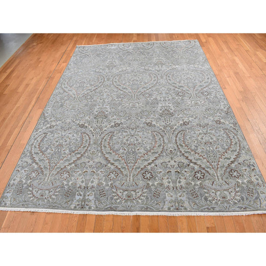 Oushak And Peshawar Wool Hand Knotted Rug Grey No Border 9.0X12.2 -O087073