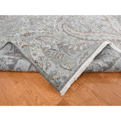 Oushak And Peshawar Wool Hand Knotted Rug Grey No Border 9.0X12.2 -O087073