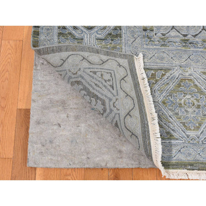 Mamluk Wool & Silk Hand Knotted Rug Grey Gray 9.0X11.7 -O087075