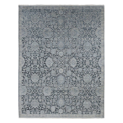 Oushak And Peshawar Wool & Silk Hand Knotted Rug Grey Gray 9.0X11.8 -O087076