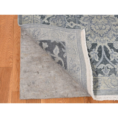 Oushak And Peshawar Wool & Silk Hand Knotted Rug Grey Gray 9.0X11.8 -O087076