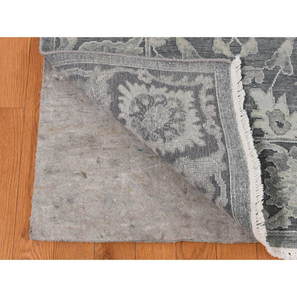 Oushak And Peshawar Wool & Silk Hand Knotted Rug Grey Gray 9.0X11.10 -O087078