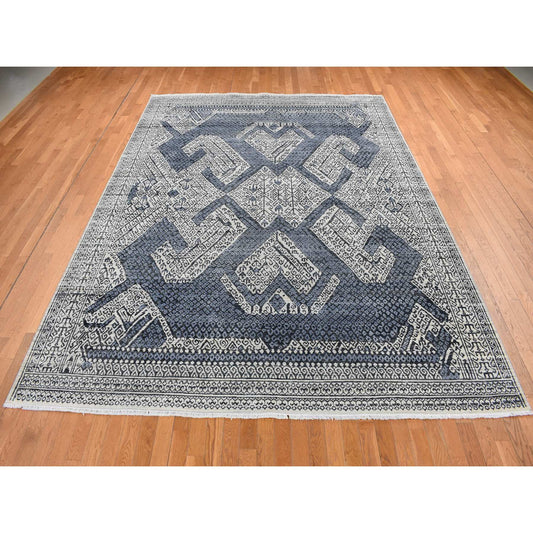 Silk Wool & Silk Hand Knotted Rug Ivory Ivory 9.0X12.3 -O087079