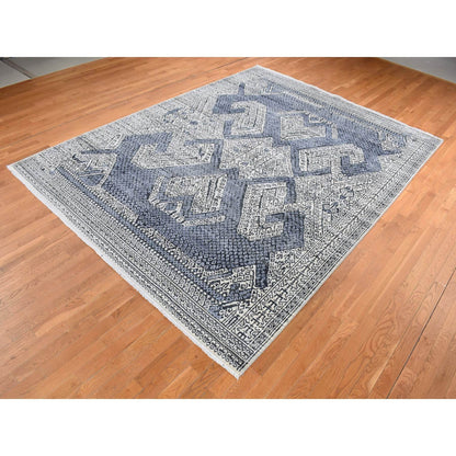 Silk Wool & Silk Hand Knotted Rug Ivory Ivory 9.0X12.3 -O087079