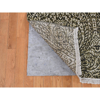 Modern and Contemporary Wool & Silk Hand Knotted Rug Grey No Border 8.8X12.3 -O087081