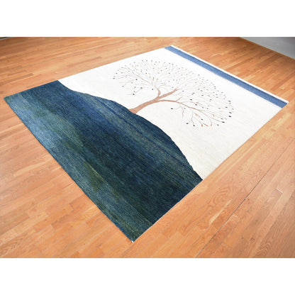Transitional Wool Hand Knotted Rug Ivory No Border 9.8X13.8 -O087084