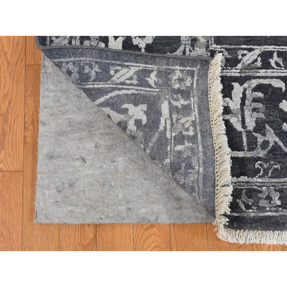 Heriz Wool & Silk Hand Knotted Rug Grey Gray 9.0X12.0 -O087088