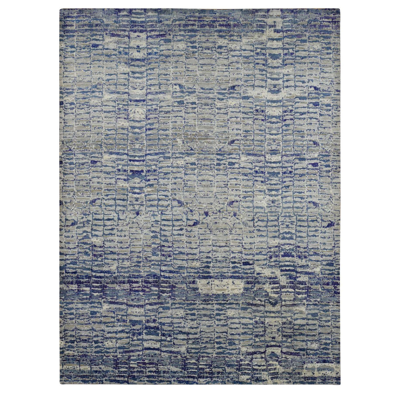 Modern and Contemporary Sari Silk Hand Knotted Rug Purple No Border 10.2X13.10 -O087090