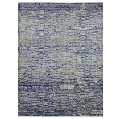 Modern and Contemporary Sari Silk Hand Knotted Rug Purple No Border 10.2X13.10 -O087090