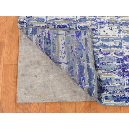 Modern and Contemporary Sari Silk Hand Knotted Rug Purple No Border 10.2X13.10 -O087090