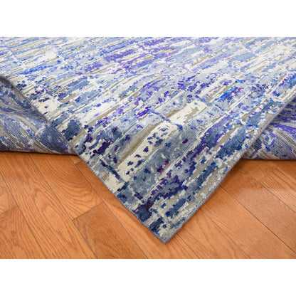 Modern and Contemporary Sari Silk Hand Knotted Rug Purple No Border 10.2X13.10 -O087090