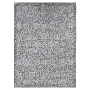 Oushak And Peshawar Wool & Silk Hand Knotted Rug Grey No Border 9.1X12.5 -O087093
