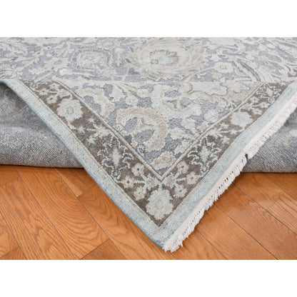 Oushak And Peshawar Wool & Silk Hand Knotted Rug Grey No Border 9.1X12.5 -O087093