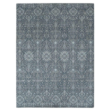 Modern and Contemporary Wool & Silk Hand Knotted Rug Grey No Border 9.0X12.2 -O087094