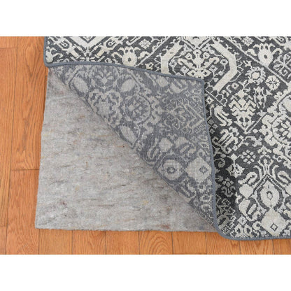 Modern and Contemporary Wool & Silk Hand Knotted Rug Grey No Border 9.0X12.2 -O087094