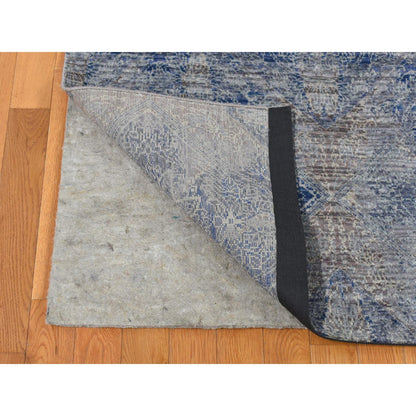 Modern and Contemporary Wool & Silk Hand Knotted Rug Grey No Border 9.0X12.0 -O087095