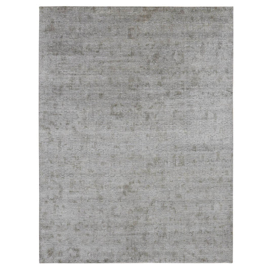 Modern and Contemporary Wool & Silk Hand Knotted Rug Grey No Border 9.0X12.0 -O087096