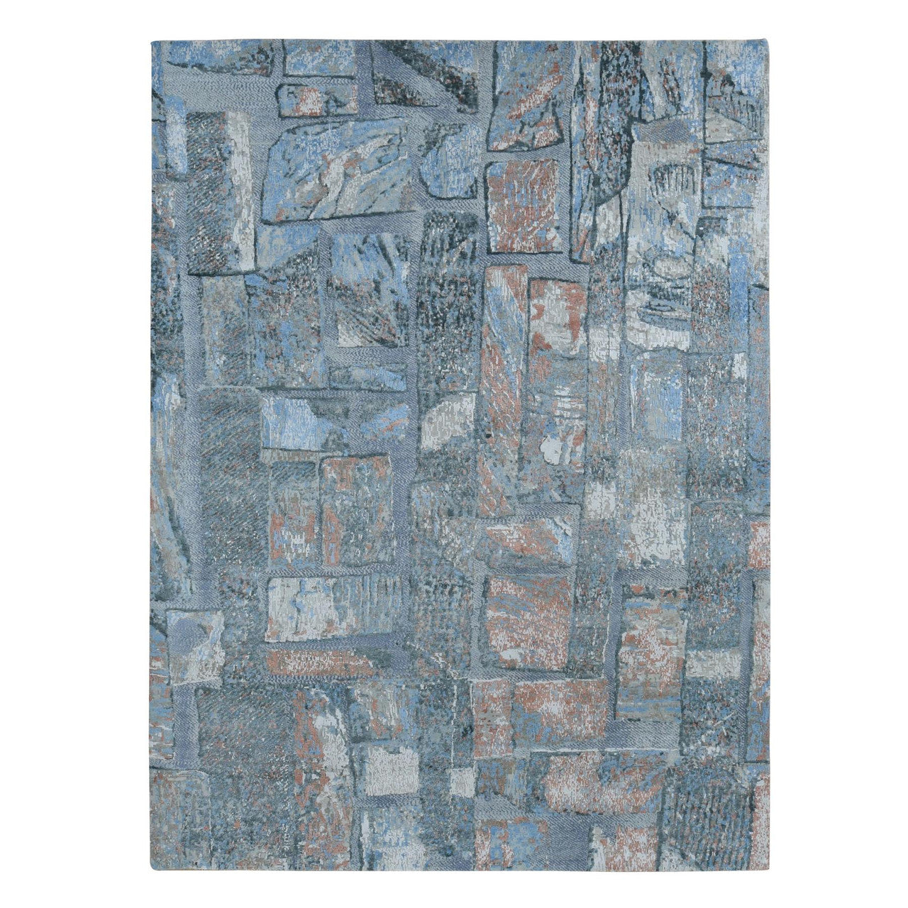 Gray 9'0" x 12'2" Modern and Contemporary Hand knotted Wool/Silk Rug - Sku: O087102