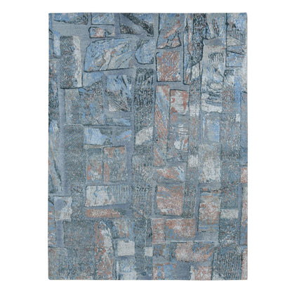 Modern and Contemporary Wool & Silk Hand Knotted Rug Grey No Border 9.0X12.2 -O087102