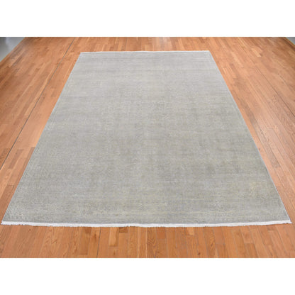 Modern and Contemporary Wool & Silk Hand Knotted Rug Grey Gray 8.10X12.0 -O087105