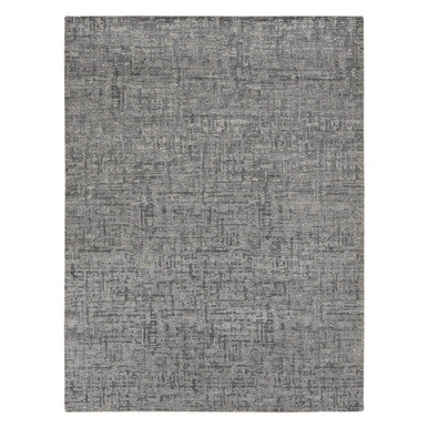 Modern and Contemporary Wool & Silk Hand Knotted Rug Grey No Border 9.2X12.4 -O087109