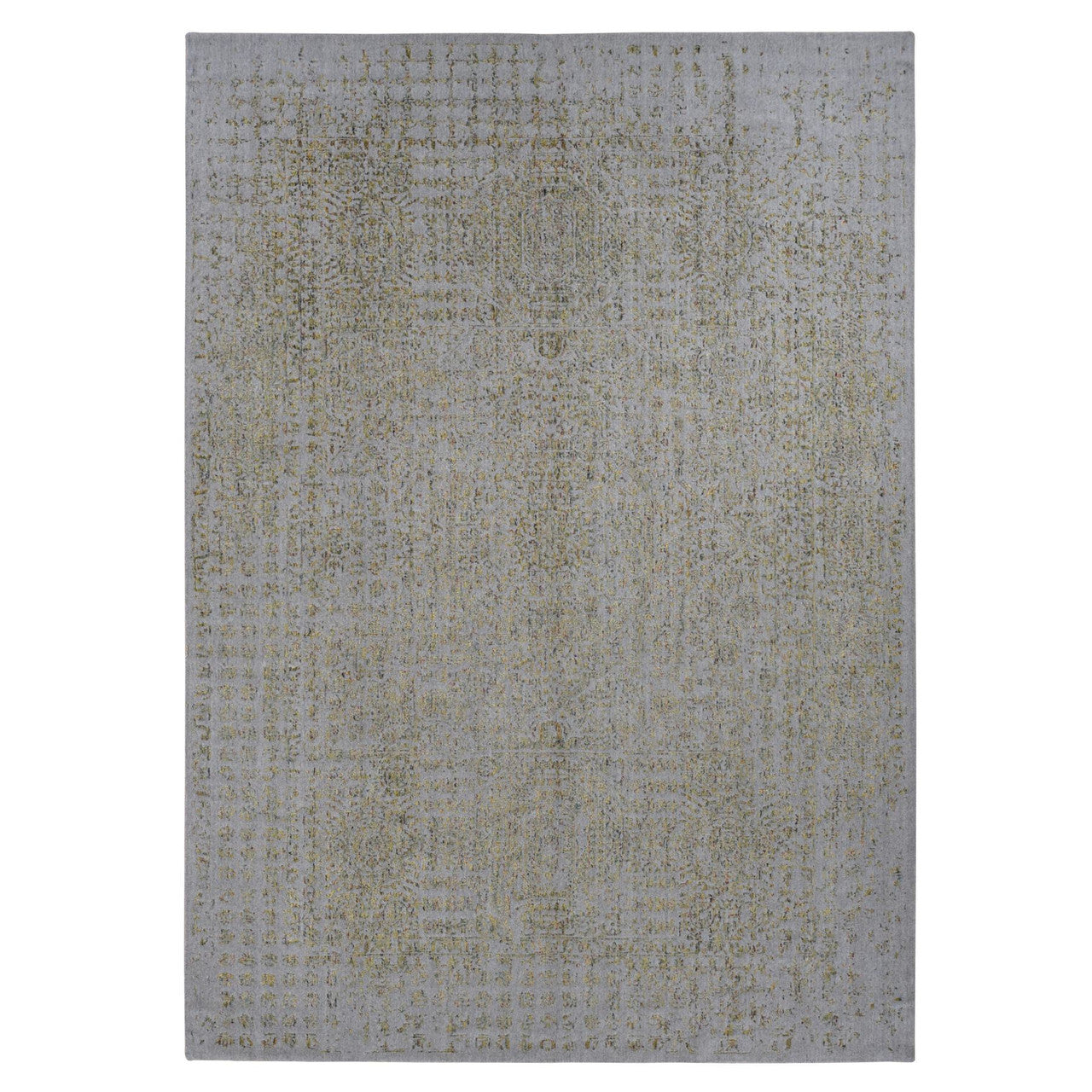Transitional Wool & Silk Hand Loomed Rug Grey No Border 9.10X14.0 -O087112