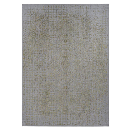 Transitional Wool & Silk Hand Loomed Rug Grey No Border 9.10X14.0 -O087112