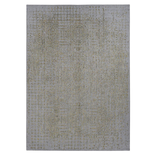 Transitional Wool & Silk Hand Loomed Rug Grey No Border 9.10X14.0 -O087112