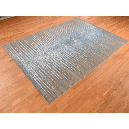 Modern and Contemporary Wool & Silk Hand Knotted Rug Brown No Border 8.1X11.7 -O087113