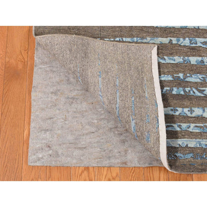 Modern and Contemporary Wool & Silk Hand Knotted Rug Brown No Border 8.1X11.7 -O087113