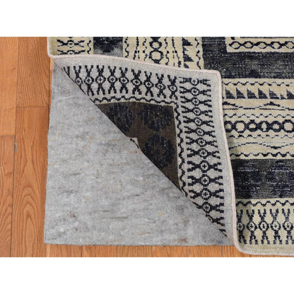 Modern and Contemporary Wool & Silk Hand Knotted Rug Grey Owl Gray 9.0X12.0 -O087121