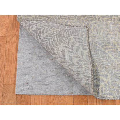 Transitional Silk Hand Knotted Rug Grey No Border 8.10X12.1 -O087124