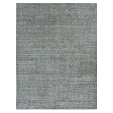 Modern and Contemporary Wool & Silk Hand Knotted Rug Green No Border 9.0X12.0 -O087126