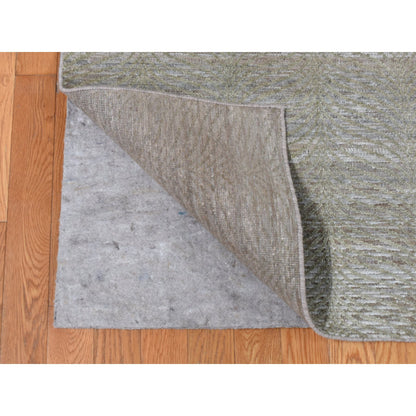 Modern and Contemporary Wool & Silk Hand Knotted Rug Green No Border 9.0X12.0 -O087126