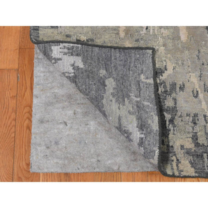 Modern and Contemporary Wool & Silk Hand Knotted Rug Grey No Border 8.10X11.8 -O087128