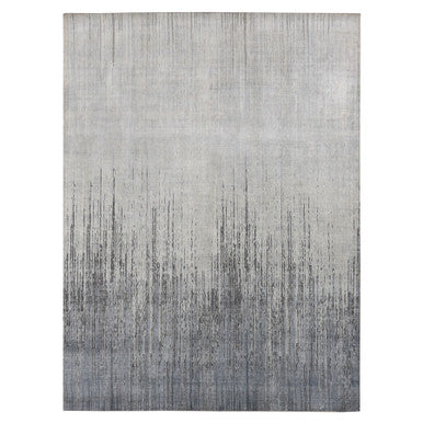 Modern and Contemporary Wool & Pure Silk Hand Knotted Rug Grey No Border 9.0X11.10 -O087134