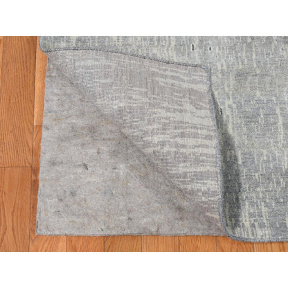 Modern and Contemporary Wool & Pure Silk Hand Knotted Rug Grey No Border 9.0X11.10 -O087134