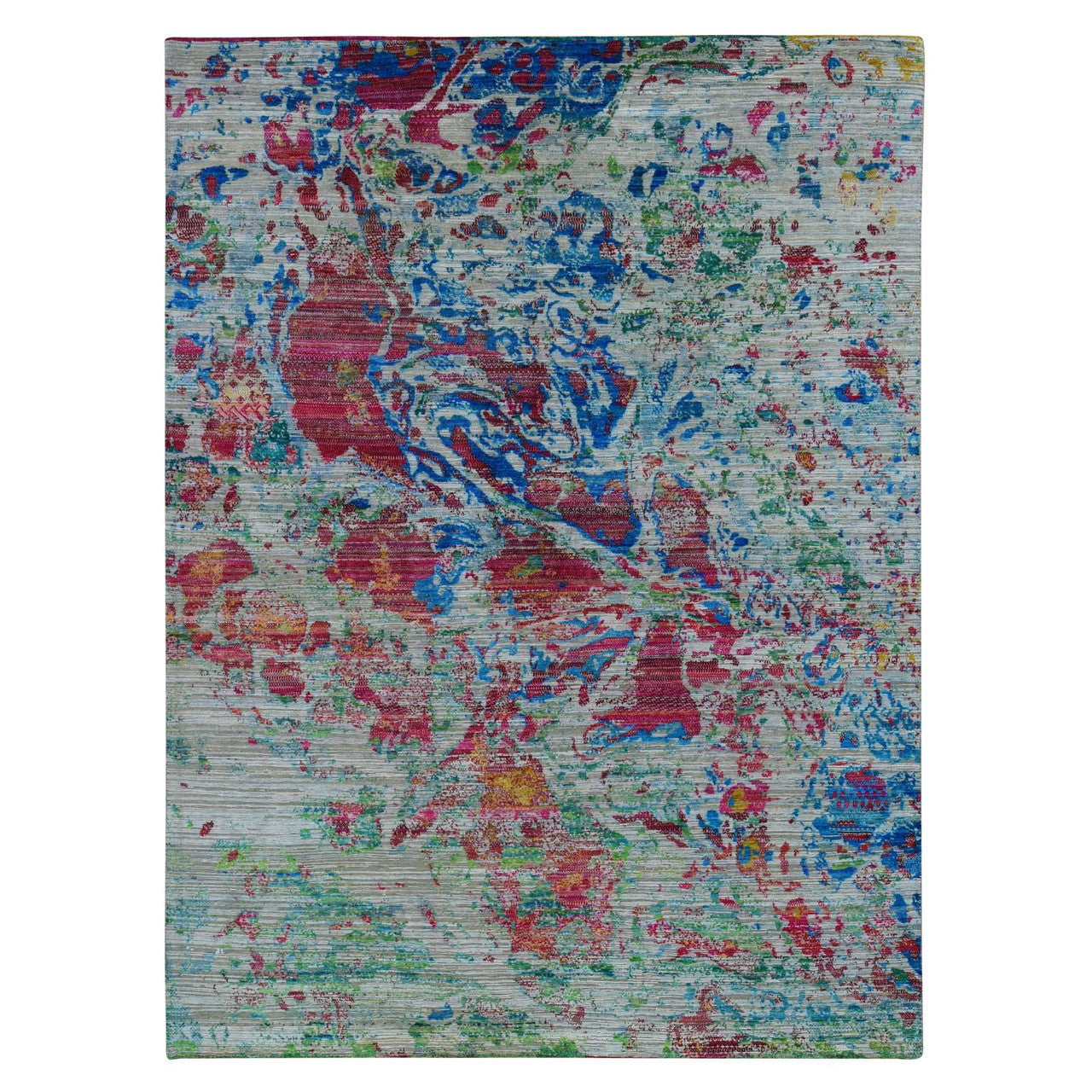 Gray 8'10" x 12'2" Modern and Contemporary Hand knotted Wool/Silk Rug - Sku: O087140