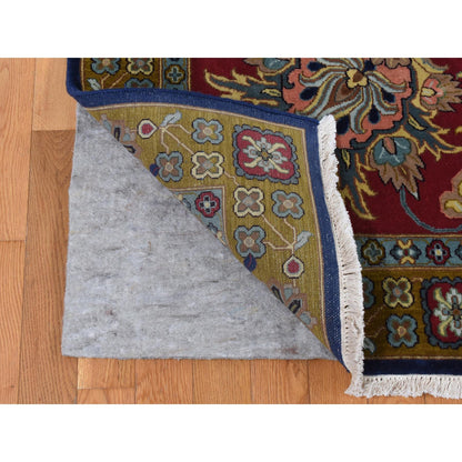 Fine Oriental New Zealand Wool Hand Knotted Rug Blue Red 9.1X12.2 -O087152