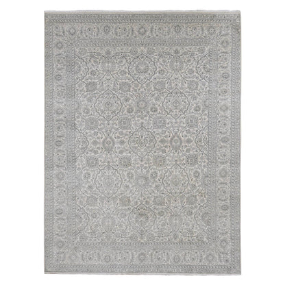 Silk Silk Hand Knotted Rug Ivory No Border 8.10X12.0 -O087155