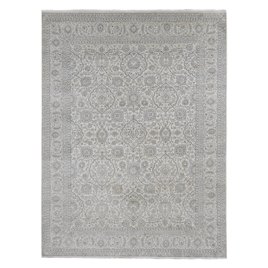 Silk Silk Hand Knotted Rug Ivory No Border 8.10X12.0 -O087155