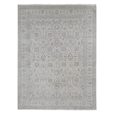 Silk Silk Hand Knotted Rug Ivory No Border 8.10X12.0 -O087155