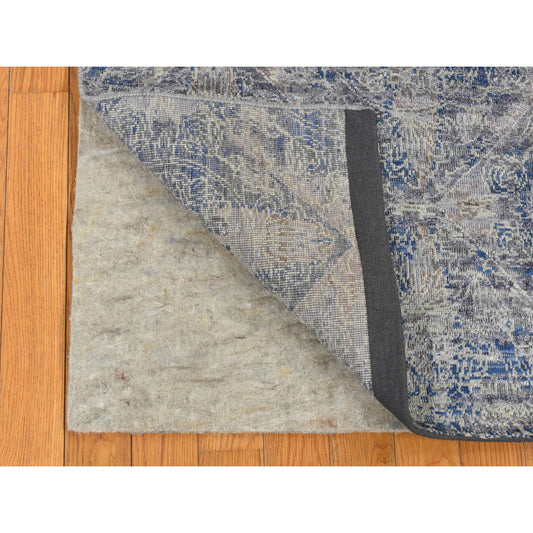 Modern and Contemporary Wool & Silk Hand Knotted Rug Grey No Border 4.9X7.0 -O087170