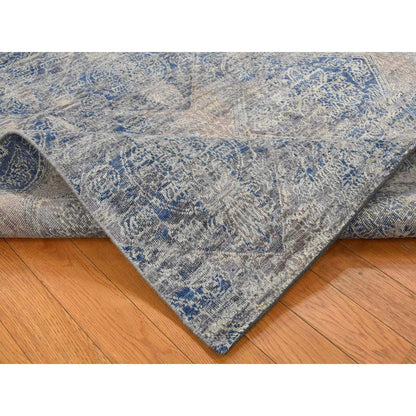 Modern and Contemporary Wool & Silk Hand Knotted Rug Grey No Border 4.9X7.0 -O087170