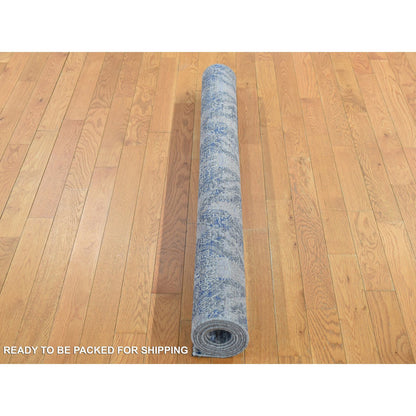 Modern and Contemporary Wool & Silk Hand Knotted Rug Grey No Border 4.9X7.0 -O087170