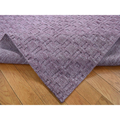 Modern and Contemporary Wool Hand Loomed Rug Purple No Border 5.0X7.0 -O087175