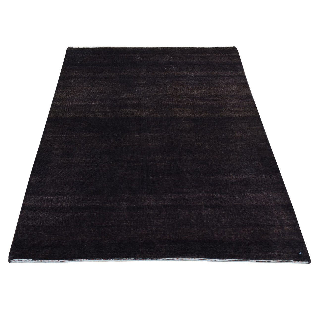 Modern and Contemporary Wool & Silk Hand Knotted Rug Brown No Border 4.0X5.8 -O087183