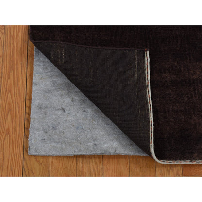 Modern and Contemporary Wool & Silk Hand Knotted Rug Brown No Border 4.0X5.8 -O087183