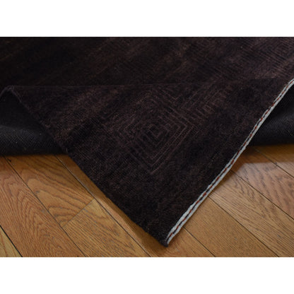 Modern and Contemporary Wool & Silk Hand Knotted Rug Brown No Border 4.0X5.8 -O087183